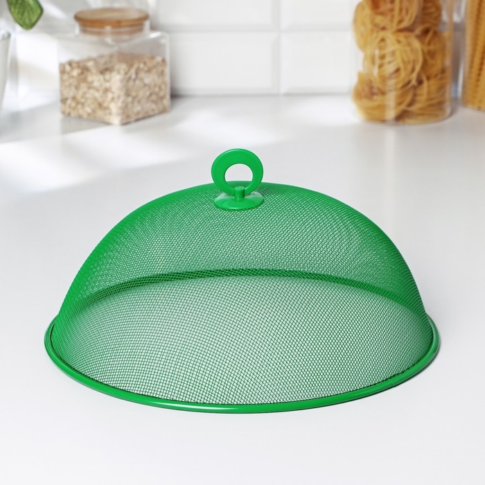 Крышка-сетка для продуктов Доляна &laquo;Вкус&raquo;, d=30 см, зелёная