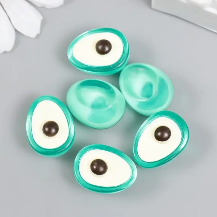 Декор для творчества акрил "Авокадо" набор 6 шт зелёный 1,5х1,5х1,6 см