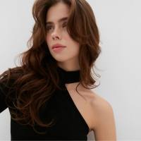 Лонгслив женский на одно плечо MINAKU: Basic line цвет чёрный, размер 44