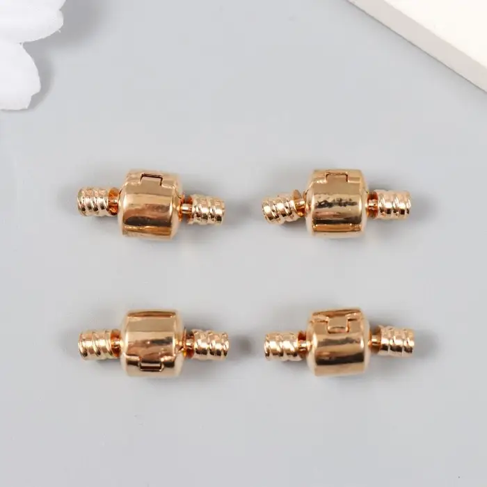 Замок металл для браслета с защёлкой, внешний d=0,4 см золото