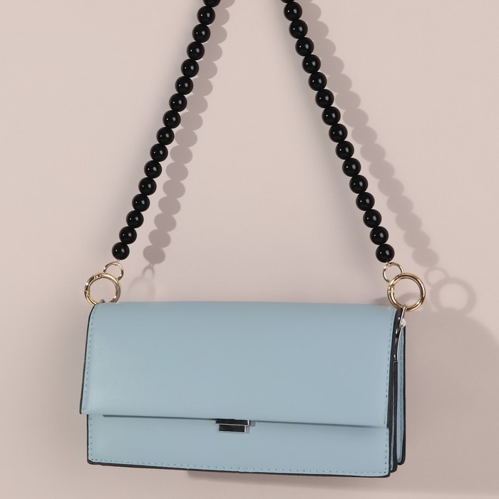 Ручка для сумки, бусы, d = 14 мм, 60 см, цвет чёрный/золотой