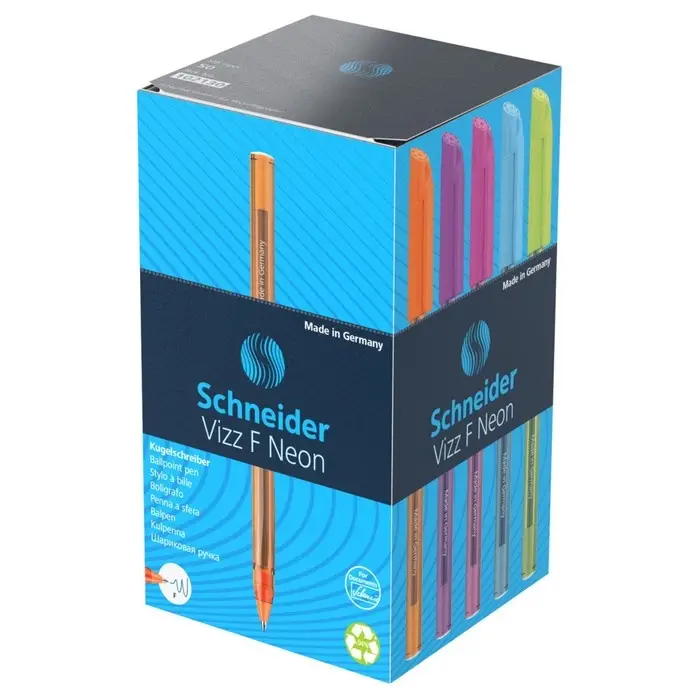 Ручка шариковая Schneider "Tops 505 F Candy", узел 0.8 мм, синие чернила, корпус неон микс