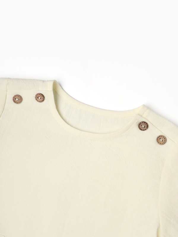 Футболка детская MINAKU, рост 80-86 см, молочная