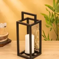 Подсвечник фонарь "Геральдика" 12,5х12,5х32 см, d 7,5 см, алюминий, железо