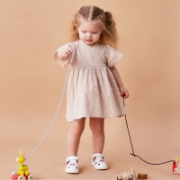 Платье детское Крошка Я "Цветы", р. 68-74, бежевый