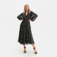 Платье женское с поясом MIST миди, размер 44, чёрный Платье женское с поясом MIST миди, размер 44, чёрный