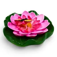 Садовая фигура 10 х 11 х 6 см  водоплавающая  "Лотос с бабочкой"