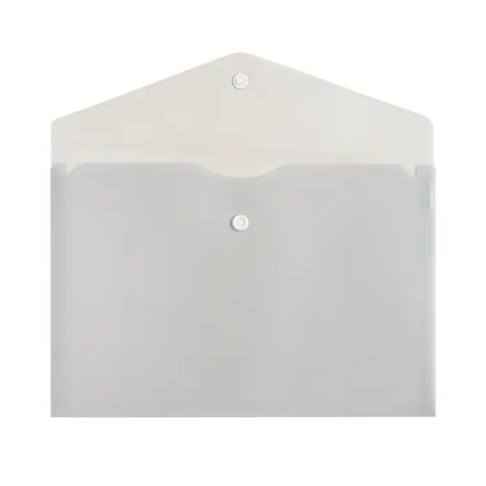 Папка-конверт на кнопке А5, 180 мкм, Calligrata Office, полупрозрачная, дымчатая (серая)