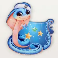 Ёлочная игрушка - подвеска деревянная &laquo;Новый год! Праздничная змея&raquo;, символ года 2025