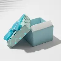 Коробочка подарочная под кольцо/серьги &laquo;Кубики&raquo;, 5&times;5 (размер полезной части 4.5&times;4.5 см), МИКС, вставка белая