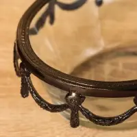 Стеклянная ваза с ручкой &laquo;Богемия&raquo;, 14.5&times;13.5&times;11.5 см, стекло, латунь