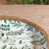 Блюдо " Оливковая ветвь" дерево манго 25х25х4,5 см