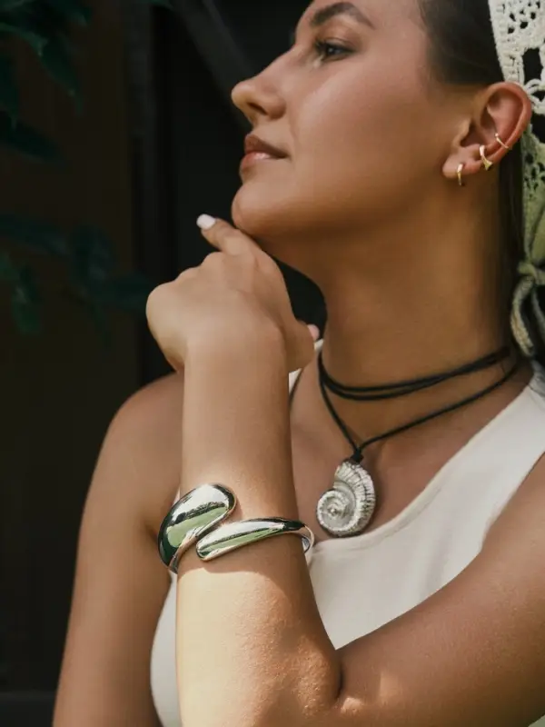 Набор серьга и каффы 3 шт. "Кольцо" тренд, цвет золото