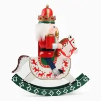 Новогодний декор "Щелкунчик на лошадке" 28 см