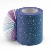 Фатин с глиттером &laquo;Радуга&raquo;, 7,5 см, 11 &plusmn; 1 г/кв.м, 9 &plusmn; 0,5 м, цвет синий №4