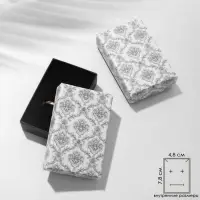Коробочка подарочная под серьги/кулон/кольцо &laquo;Узоры графские&raquo;, 5&times;8, чёрно-белый, вставка чёрная