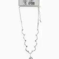 Набор 2 предмета: серьги, колье &laquo;Вечерний шик&raquo; капля ажурная, белый в серебре