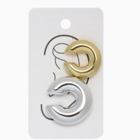 Серьги &laquo;Каффы&raquo; набор 2 шт, бублики, цвет золото с серебром