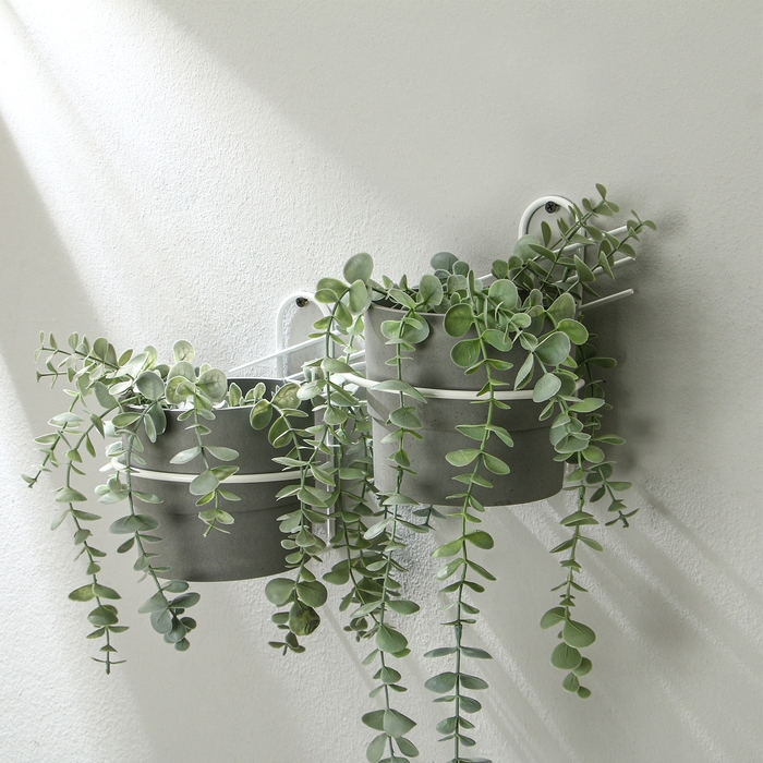 Подвес для кашпо, настенный, d = 16 см, белый, &laquo;Косая-2&raquo;