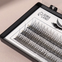 Набор накладных ресниц &laquo;Ласточкин хвост&raquo;, пучки, 14 мм, толщина 0,07 мм, изгиб С, 12 D