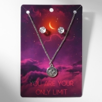 Гарнитур 2 предмета: серьги, кулон &laquo;Ночь&raquo;, цвет чернёное серебро, 40 см