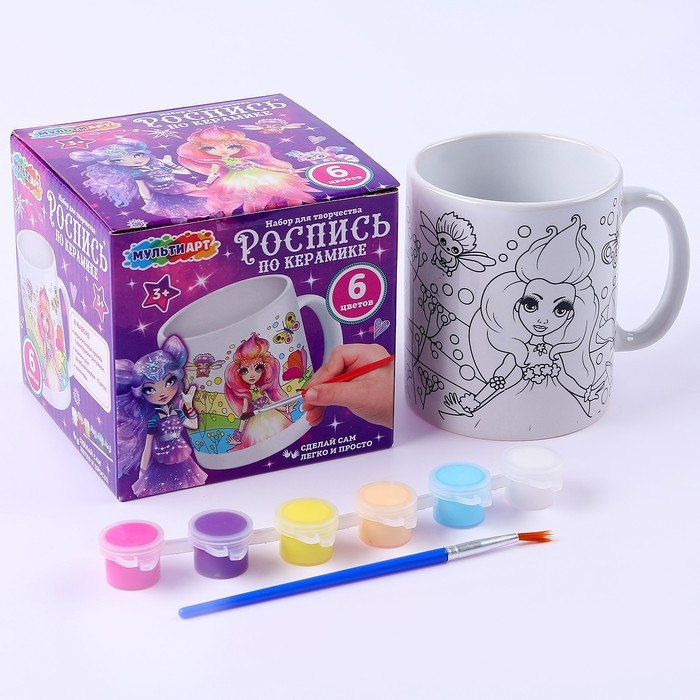 Кружка для росписи, 6 цв. &laquo;Цветочные феи&raquo;