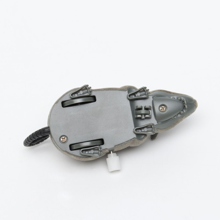 Мышь заводная бархатная, 12 см, серая Мышь заводная бархатная, 12 см, серая