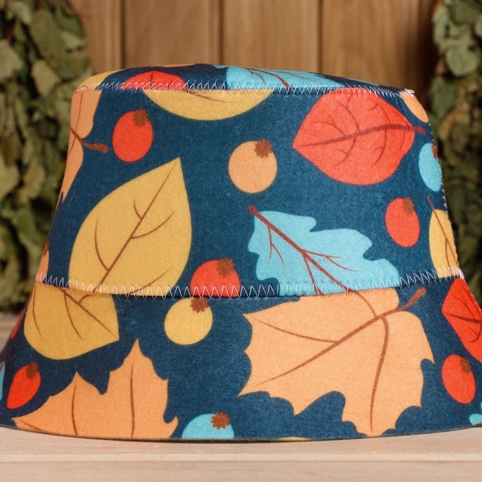 Шапка - панама для бани Листья Шапка - панама для бани Листья