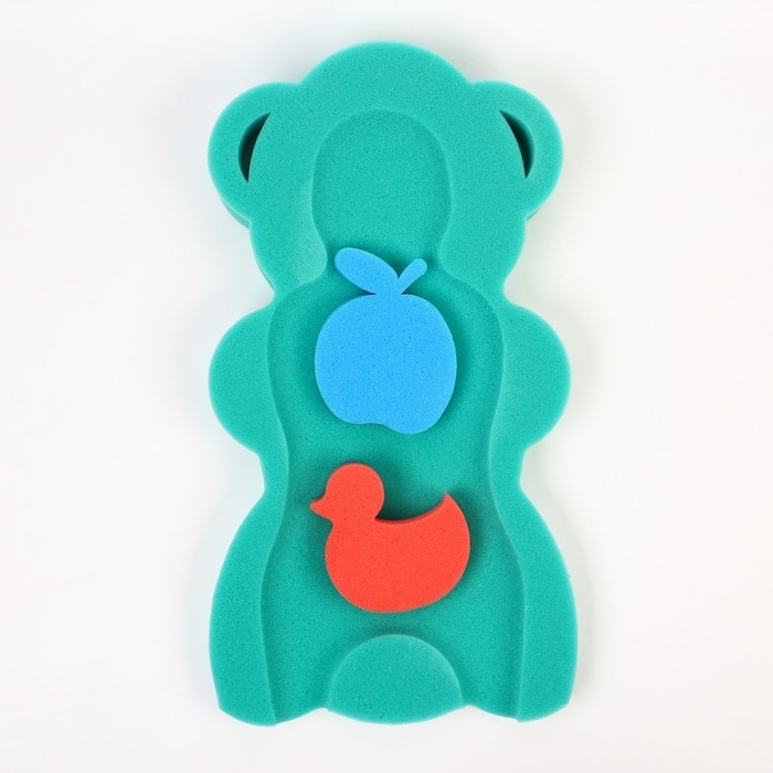 Подкладка для купания макси &laquo;Мишка&raquo;, цвет зеленый, 55х30х6см