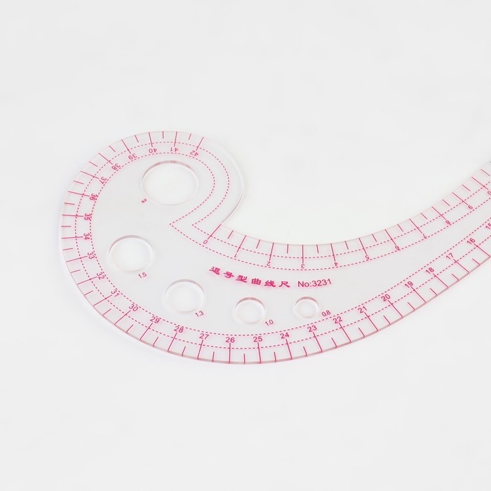 Лекало портновское метрическое &laquo;Улитка&raquo;, премиум, 30 &times; 10,5 см, толщина 1,5 мм, цвет прозрачный