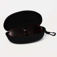 Футляр для очков на молнии, длина 17 см, цвет чёрный