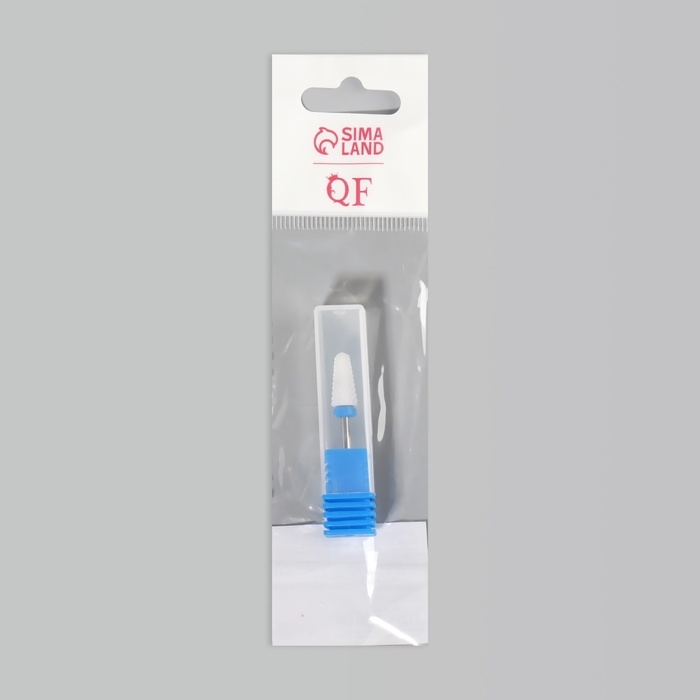 Фреза керамическая для маникюра &laquo;Конус&raquo;, средняя нарезка, 6 &times; 13 мм, в пластиковом футляре, цвет белый