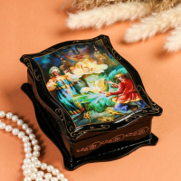 Шкатулка для украшений &laquo;Сказки&raquo;, 12&times;16 см, лаковая миниатюра, МИКС