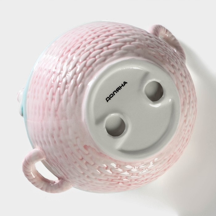 Конфетница &laquo;Зайка&raquo;, 800 мл, 19,5&times;16,5&times;12,5 см, цвет розовый