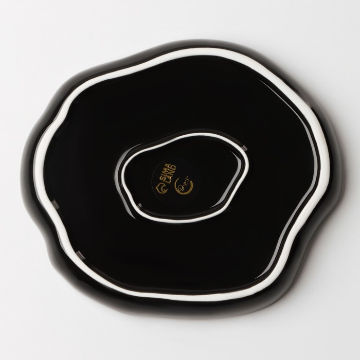 Тарелка керамическая неровный край «Синяя», 17 см, цвет синий Тарелка керамическая неровный край «Синяя», 17 см, цвет синий