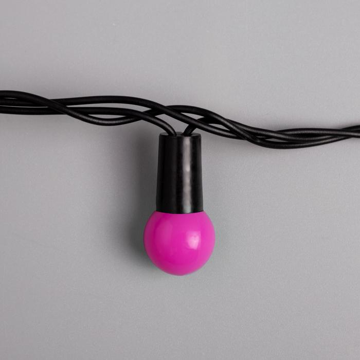 Гирлянда «Нить» 20 м с насадками «Шарики 1.5 см», IP44, тёмная нить, 200 LED, свечение розовое, 8 режимов, 220 В Гирлянда «Нить» 20 м с насадками «Шарики 1.5 см», IP44, тёмная нить, 200 LED, свечение розовое, 8 режимов, 220 В