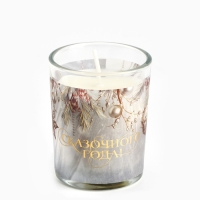 Новогодняя свеча с калькой &laquo;Новый год: Сказочного года&raquo;, аромат корица,5х6х5 см