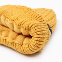 Шапка детская, цвет горчичный, размер 52-54 Шапка детская, цвет горчичный, размер 52-54