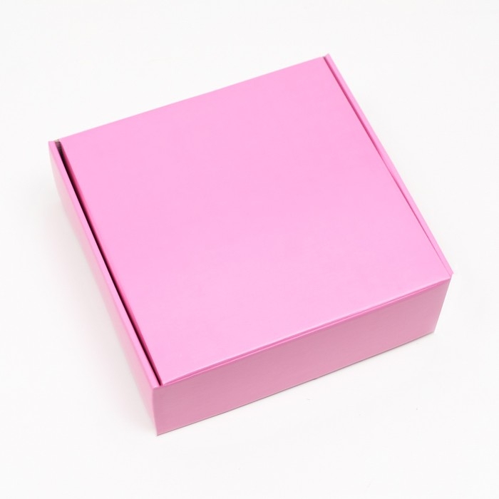 Коробка самосборная, розовая, 23 х 23 х 8 см