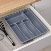 Лоток для столовых приборов, 36&times;29&times;5 см, 5 отделений, цвет серый