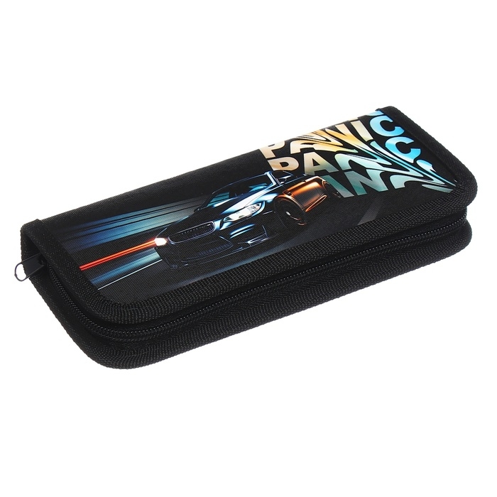 Пенал 1 секция, 90 х 195 х 25 мм, Calligrata Пенал 1 секция, 90 х 195 х 25 мм, Calligrata "Тачка panic", ламинированный картон