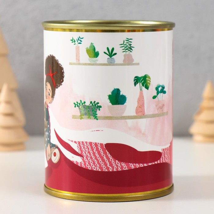 Подарок носки в банке с принтом "Бабушка связала" (женские)