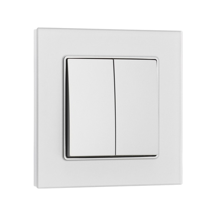 Выключатель TOT Matte Glass, 10 А, 2 кл., скрытый, стекло, серебристый Выключатель TOT Matte Glass, 10 А, 2 кл., скрытый, стекло, серебристый