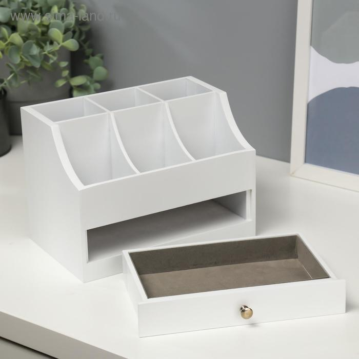 Шкатулка дерево для украшений и косметики 1 ящичек белая 21х14,5х15 см