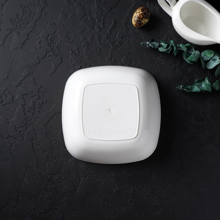 Тарелка глубокая &laquo;Квадро&raquo;, 16&times;16 см, цвет белый