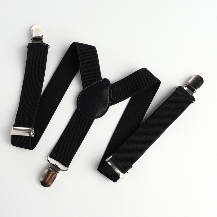 Подтяжки детские &laquo;Выбражулька&raquo;, ширина 2.5 см, цвет чёрный