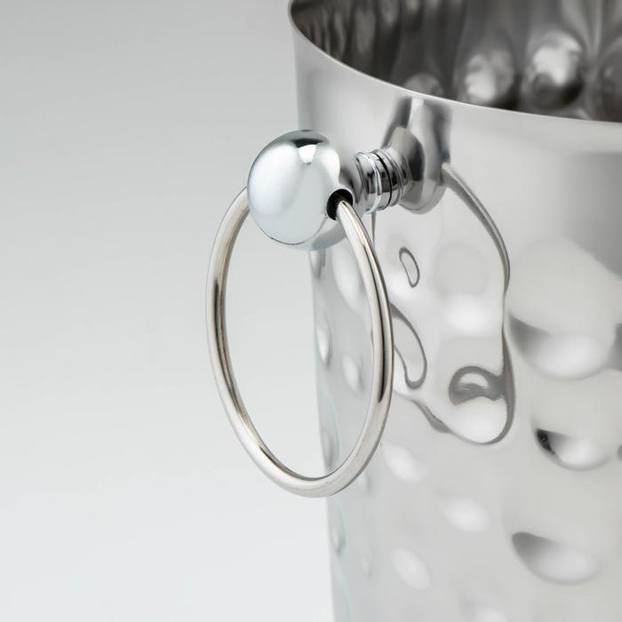 Ведро для льда из нержавеющей стали &laquo;Чеканный&raquo;, 5,2 л, 25&times;20&times;20,5 см, 201 сталь, цвет серебряный