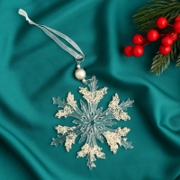 Украшение ёлочное "Снежинка ажурная" d-12 см, микс, прозрачный Украшение ёлочное "Снежинка ажурная" d-12 см, микс, прозрачный