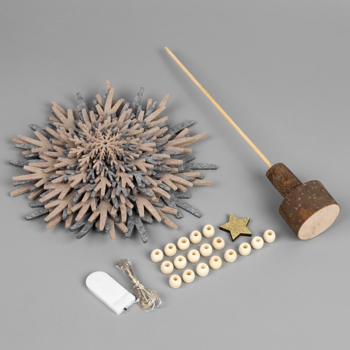 Набор для творчества «Ёлка серая» 18 × 36 × 18 см, дерево, текстиль, батарейки CR2032х2 (в комплекте), свечение тёплое белое Набор для творчества «Ёлка серая» 18 × 36 × 18 см, дерево, текстиль, батарейки CR2032х2 (в комплекте), свечение тёплое белое