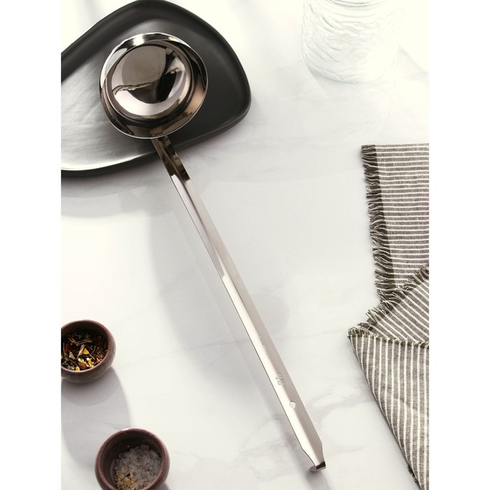 Половник из нержавеющей стали Доляна Everyday, 360 мл, 46&times;11,5 см, цвет серебряный